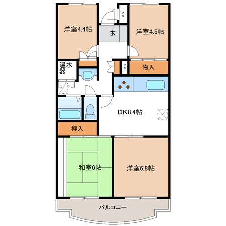 グリーンコーポ藤代2-113の物件間取画像